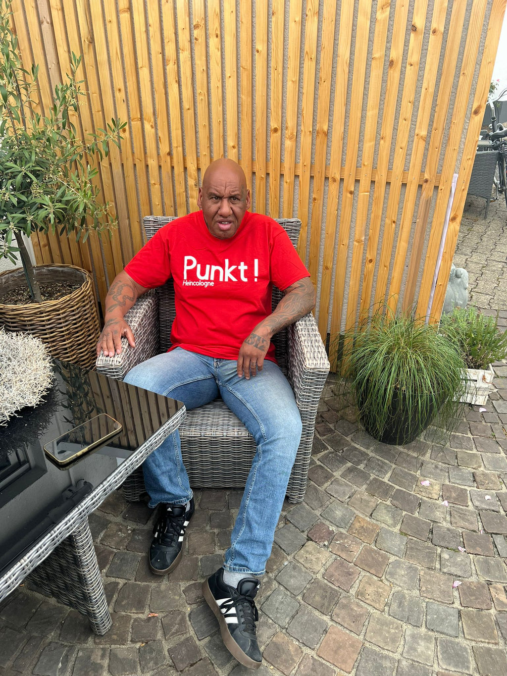 Punkt ! Herren Tshirt - V Ausschnitt - Rot