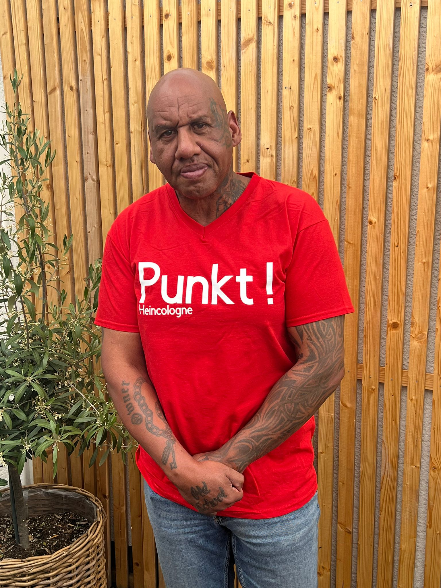 Punkt ! Herren Tshirt - V Ausschnitt - Rot